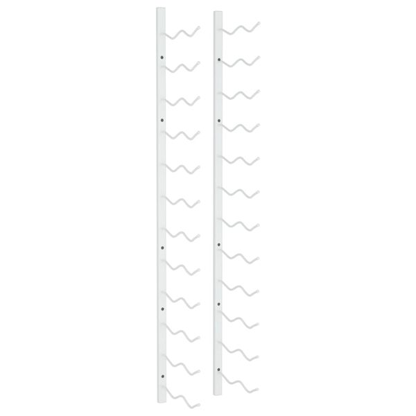 vidaXL Wall Mounted Wine Rack for 24 Bottles White Iron