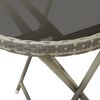 vidaXL Tea Table Grey 60 cm Poly Rattan and Tempered Glass