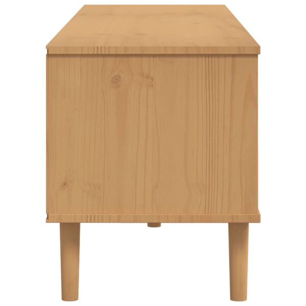 vidaXL TV Cabinet SENJA Rattan Look Brown 158x40x49cm Solid Wood Pine
