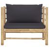 vidaXL 7 Piece Garden Lounge Set with Dark Grey Cushions Bamboo