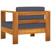vidaXL 7 Piece Garden Lounge Set with Dark Grey Cushions Acacia Wood