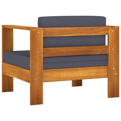 vidaXL 7 Piece Garden Lounge Set with Dark Grey Cushions Acacia Wood