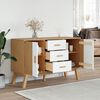 vidaXL Sideboard OLDEN White and Brown 114x43x73.5cm Solid Wood Pine