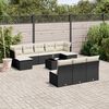 vidaXL 11 Piece Garden Sofa Set with Cushions Black Poly Rattan