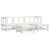 vidaXL 5 Piece Garden Lounge Set with Cushions White Solid Wood