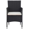 vidaXL 3 Piece Garden Dining Set Black
