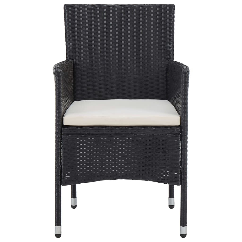 vidaXL 3 Piece Garden Dining Set Black