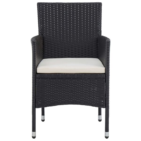 vidaXL 3 Piece Garden Dining Set Black