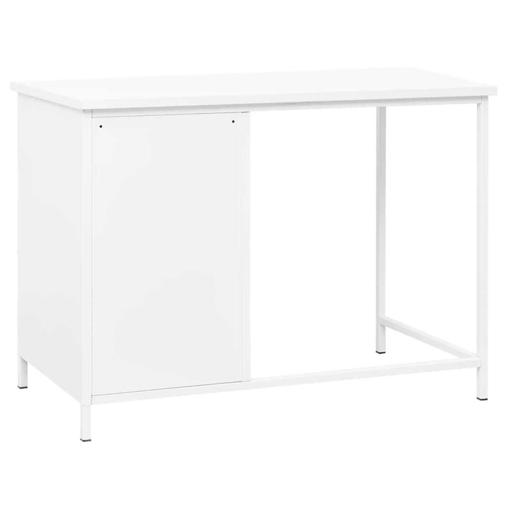 vidaXL Industrial Desk with Drawers White 105x52x75 cm Steel