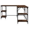 vidaXL Desk Brown Oak 139x139x75 cm Engineered Wood