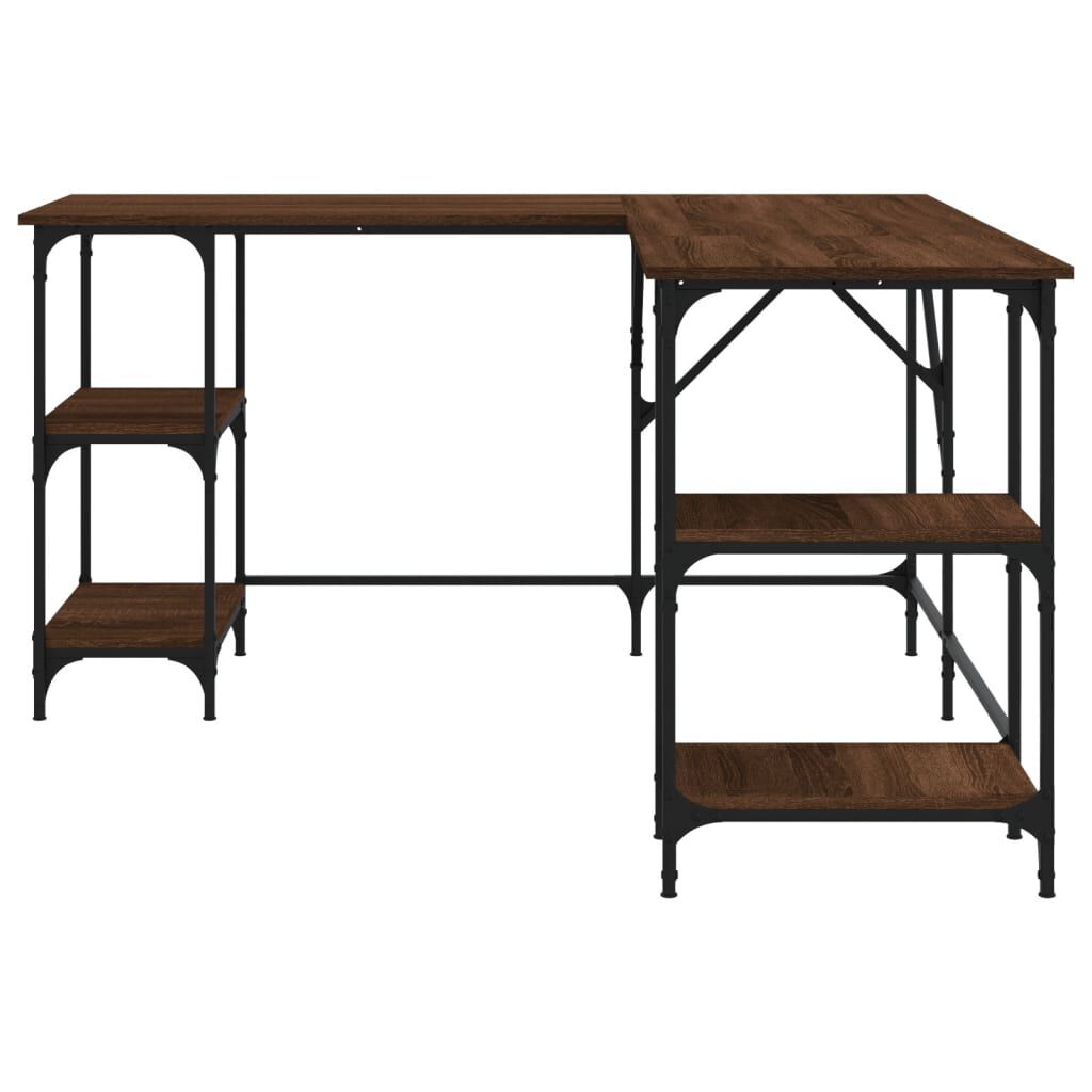 vidaXL Desk Brown Oak 139x139x75 cm Engineered Wood
