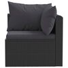 vidaXL 5 Piece Garden Lounge Set with Cushions Poly Rattan Black