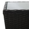 vidaXL 3 Piece Bistro Set Poly Rattan and Tempered Glass Black
