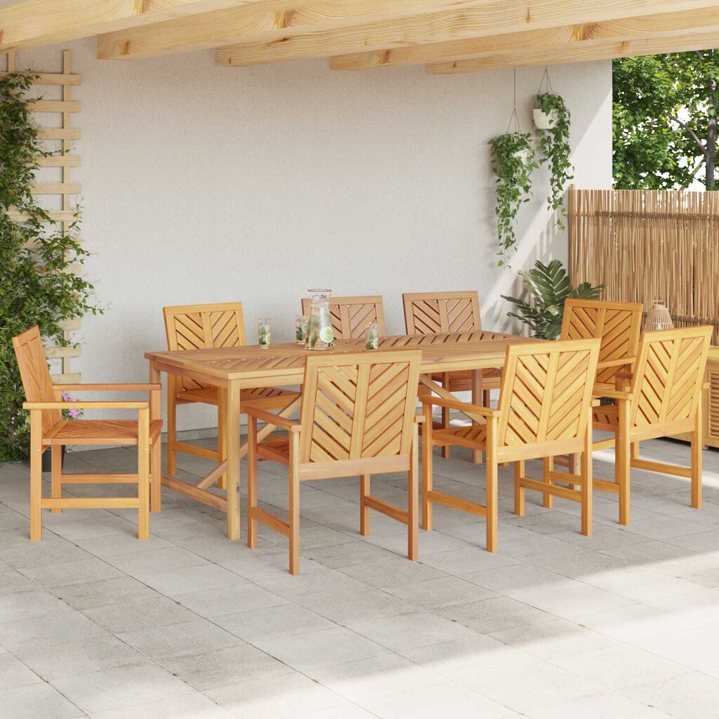 vidaXL 7 Piece Garden Dining Set Solid Wood Acacia