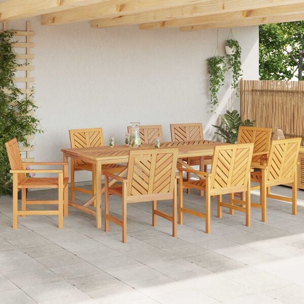 vidaXL 7 Piece Garden Dining Set Solid Wood Acacia