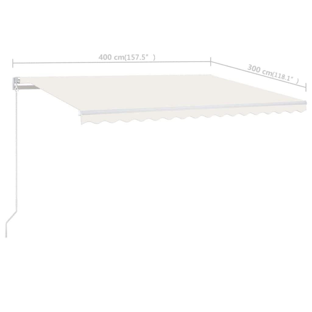 vidaXL Manual Retractable Awning 400x300 cm Cream