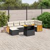 vidaXL 8 Piece Garden Sofa Set with Cushions Black Poly Rattan