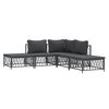 vidaXL 5 Piece Garden Lounge Set with Cushions Anthracite Steel