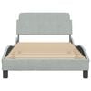 vidaXL Bed Frame "Dover" Light Grey 100x190 cm Velvet