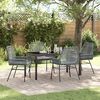 vidaXL Garden Dining Set with Cushion 5 pcs Grey Poly Rattan