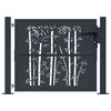 vidaXL Garden Gate Anthracite 105x105 cm Steel Bamboo Design