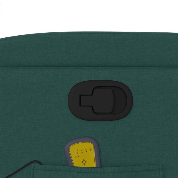 vidaXL Stand up Massage Recliner Chair Dark Green Fabric