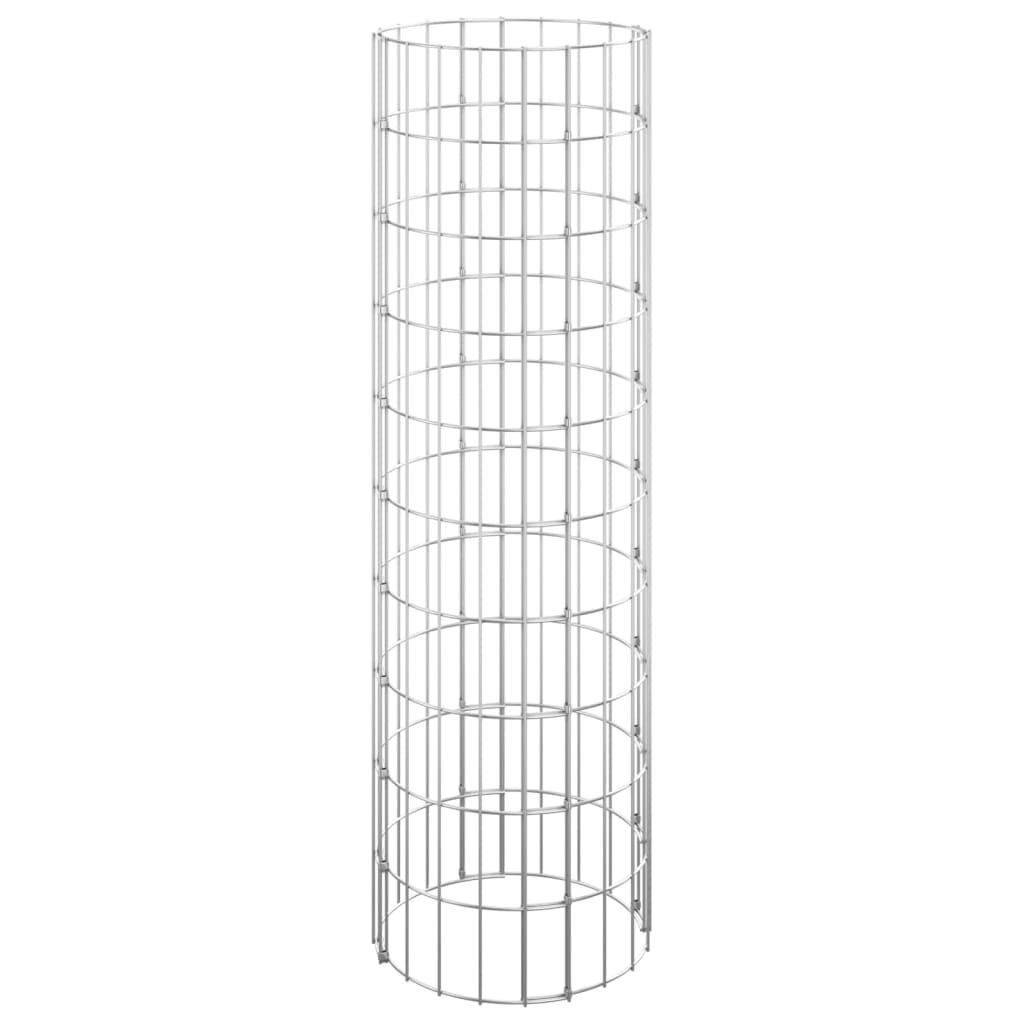 vidaXL Circular Gabion Raised Beds 3 pcs Galvanised Steel Ø30x100 cm
