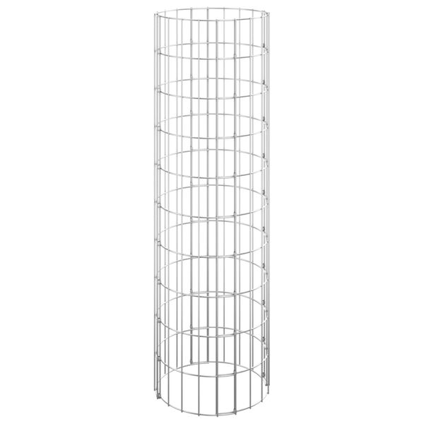 vidaXL Circular Gabion Raised Beds 3 pcs Galvanised Steel Ø30x100 cm