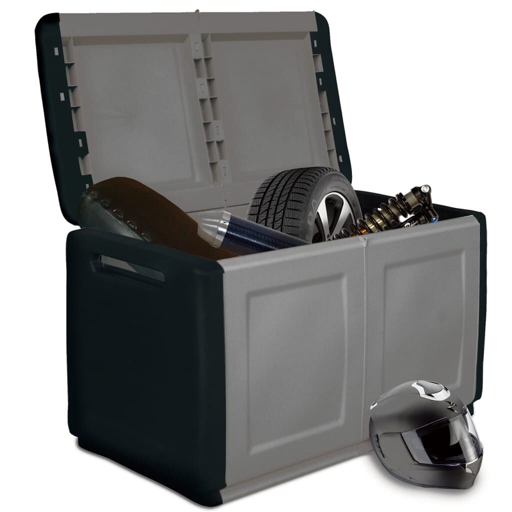 vidaXL Garden Storage Box 96x53x57 cm 230 L Dark Grey and Black