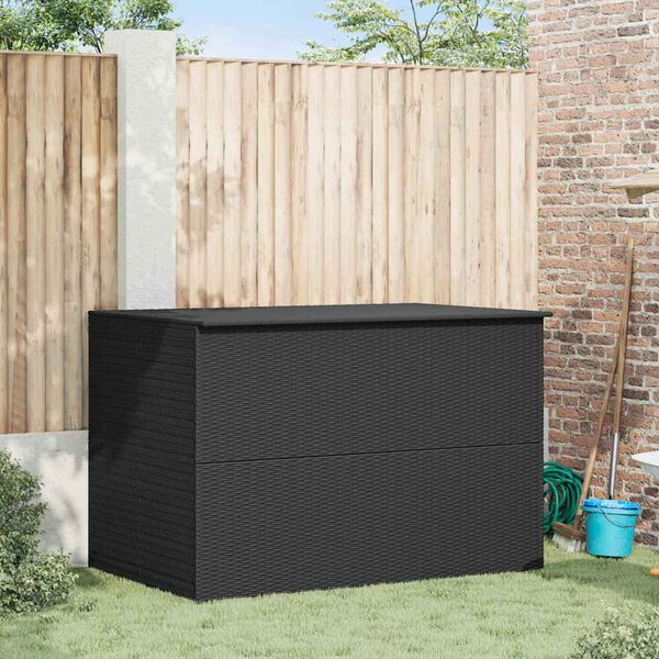 vidaXL Garden Storage Box Black 150x100x100 cm Poly Rattan
