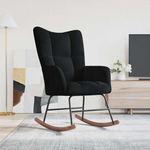 vidaXL Rocking Chair Black Velvet