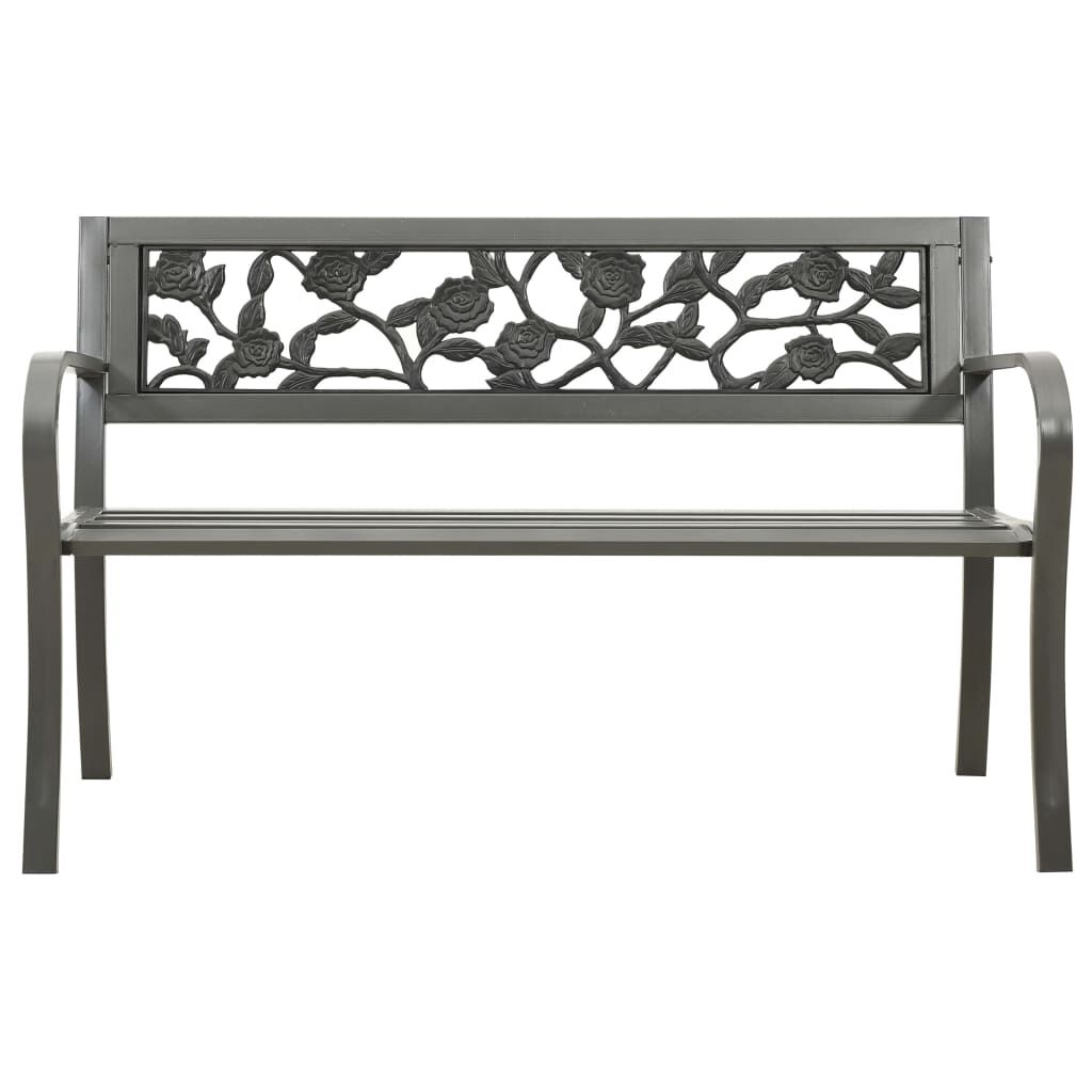 vidaXL Garden Bench 125 cm Steel Grey