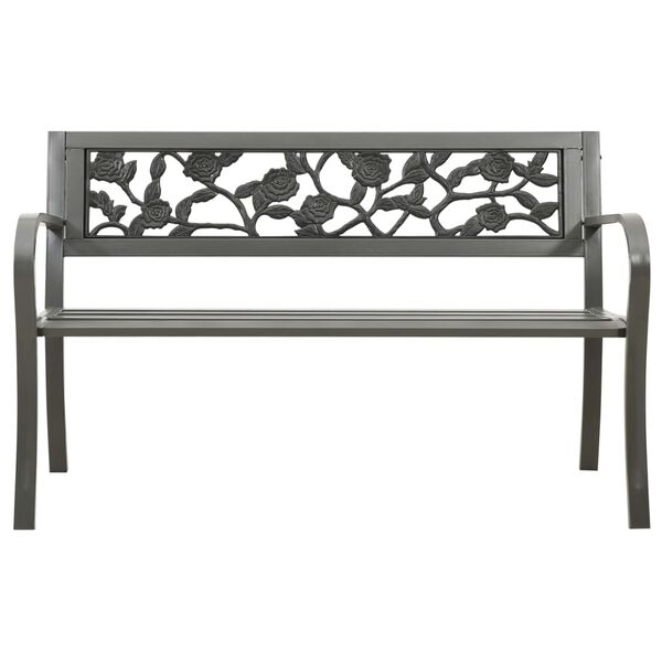 vidaXL Garden Bench 125 cm Steel Grey