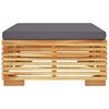 vidaXL Garden Footrest with Dark Grey Cushion Solid Wood Teak