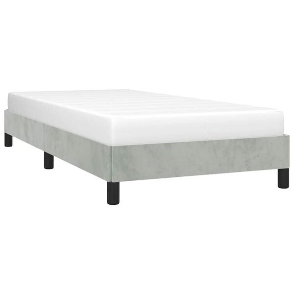 vidaXL Bed Frame without Mattress Light Grey 100x203 cm Twin XL Velvet