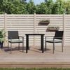 vidaXL 3 Piece Garden Dining Set with Cushions Poly Rattan and Steel