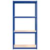 vidaXL 4-Layer Shelves 2 pcs Blue Steel&Engineered Wood