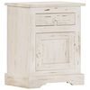 vidaXL Bedside Cabinet White 40x30x50 cm Solid Mango Wood