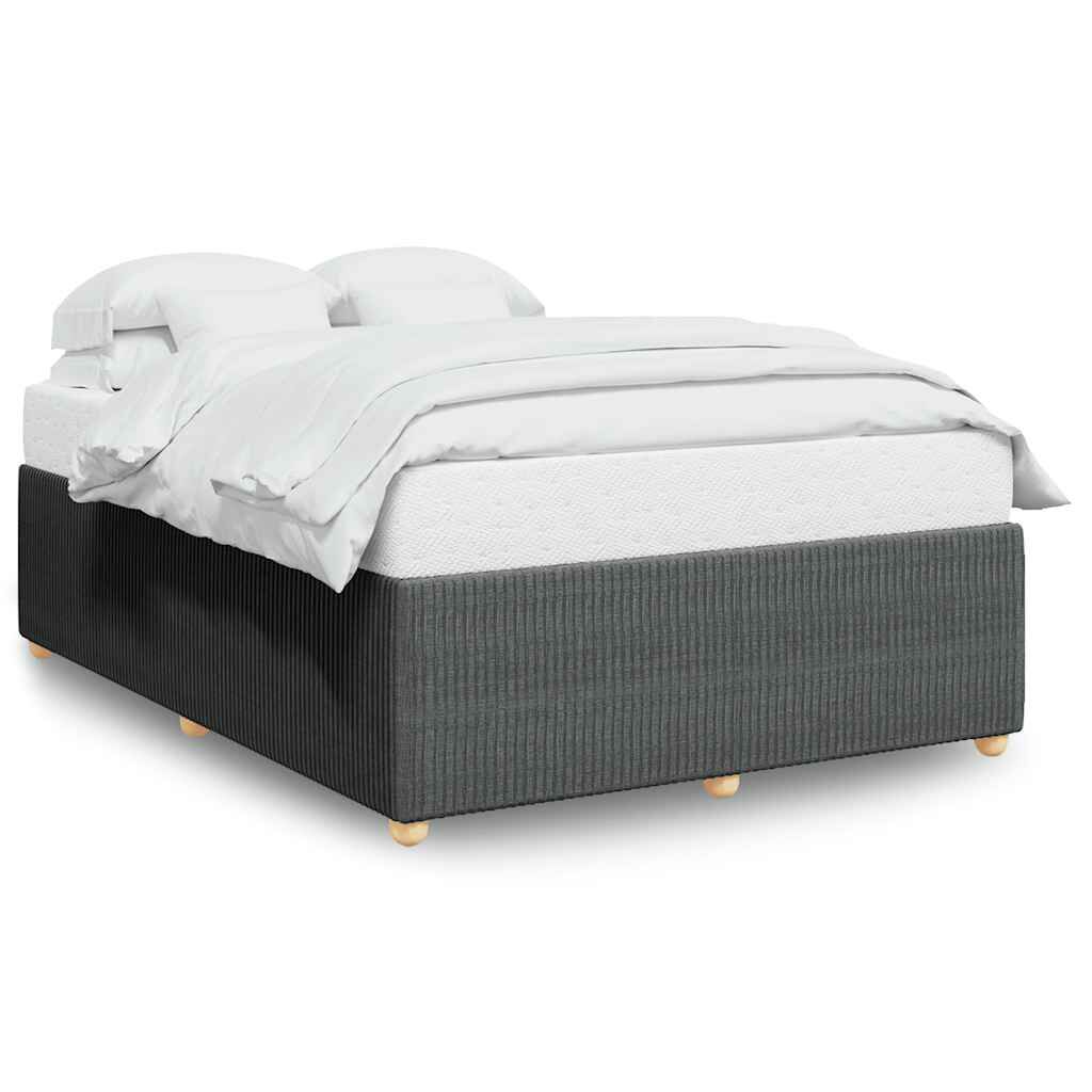 vidaXL Bed Frame without Mattress Dark Grey Full Fabric