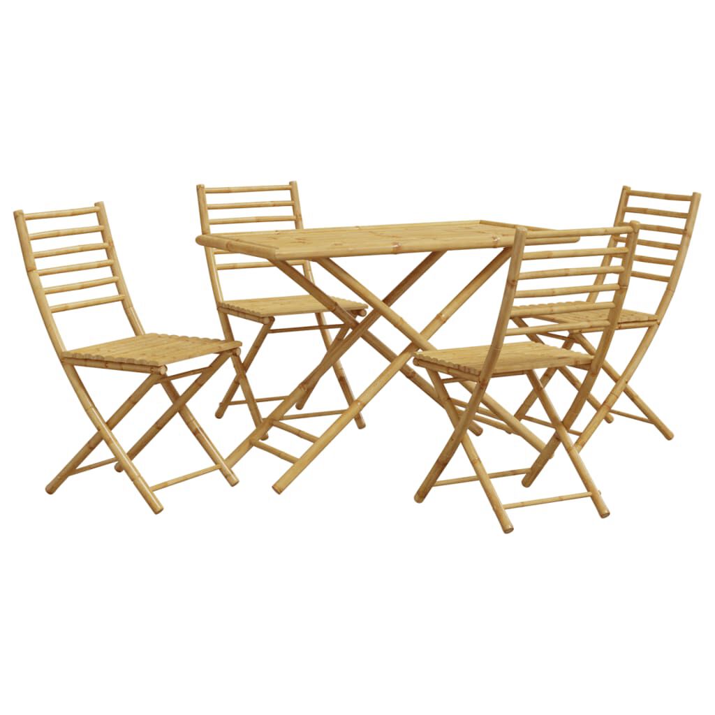 vidaXL 5 Piece Garden Dining Set Bamboo