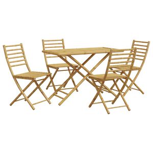 vidaXL 5 Piece Garden Dining Set Bamboo