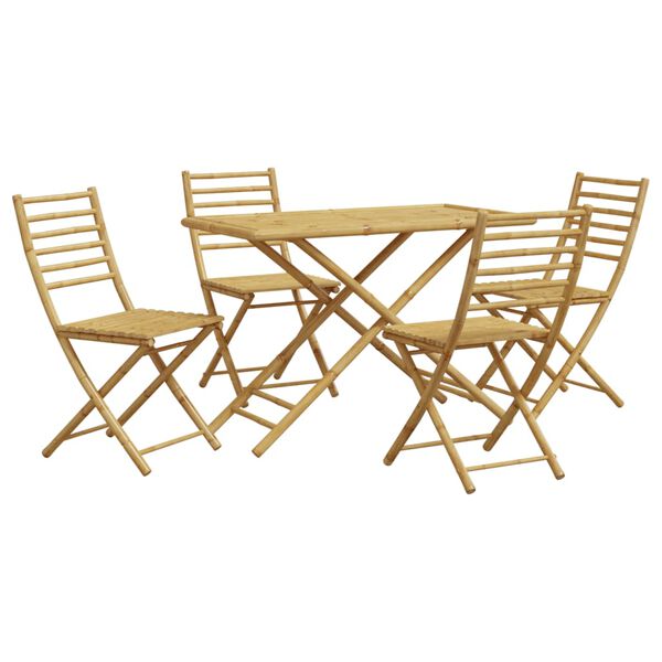 vidaXL 5 Piece Garden Dining Set Bamboo