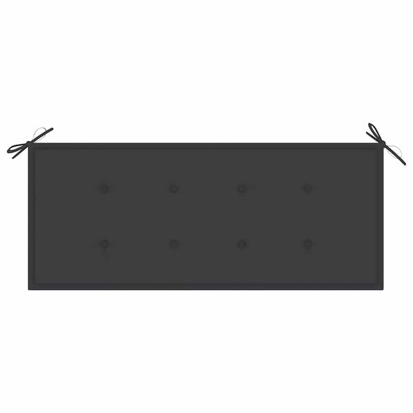 vidaXL Batavia Bench with Anthracite Cushion 120 cm Solid Teak Wood