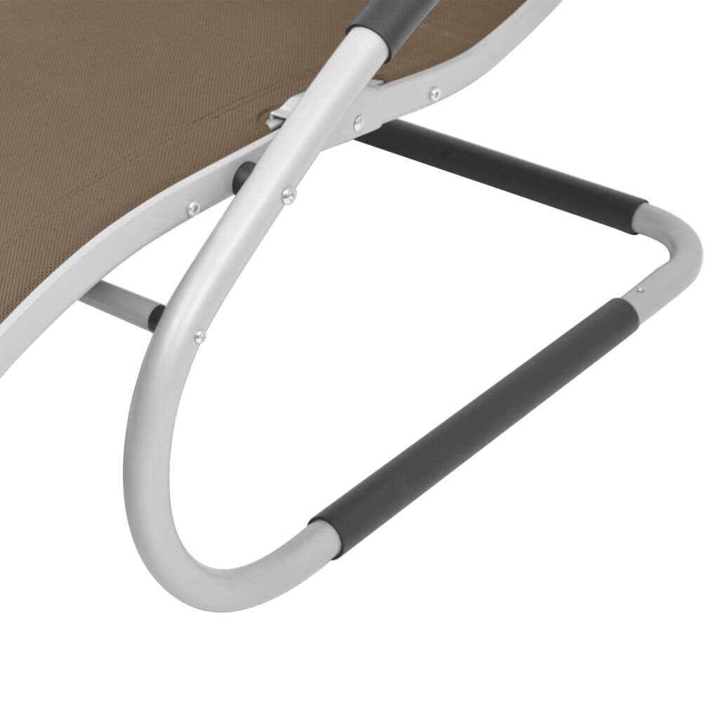 vidaXL Sun Lounger with Pillow Aluminium and Textilene Taupe