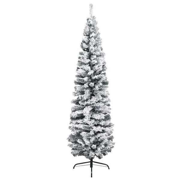 vidaXL Slim Artificial Pre-lit Christmas Tree with Ball Set Green 240 cm