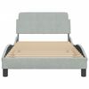 vidaXL Bed Frame "Dover" Light Grey 100x190 cm Velvet
