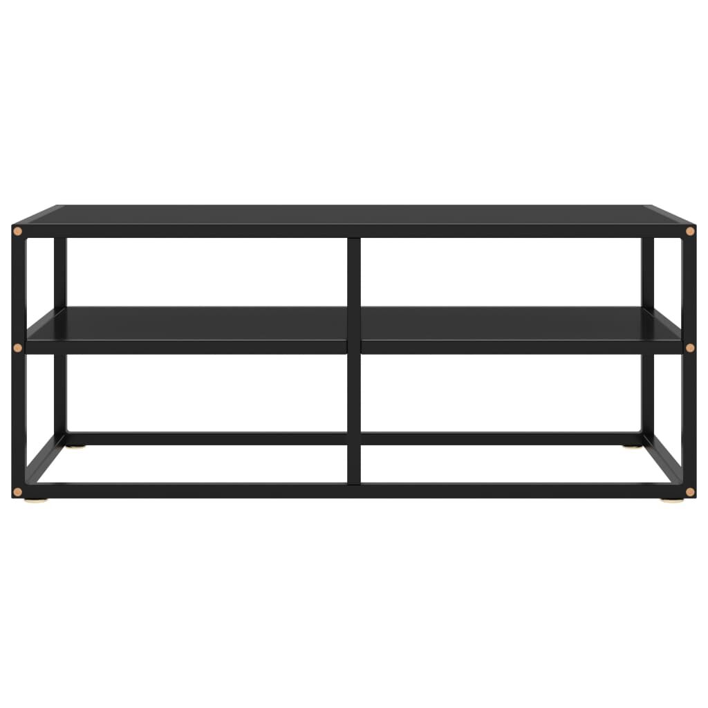 vidaXL TV Cabinet Black with Black Glass 100x40x40 cm
