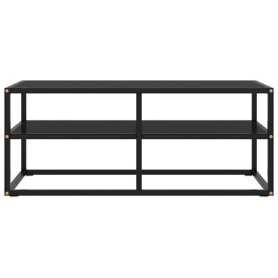 vidaXL TV Cabinet Black with Black Glass 100x40x40 cm