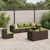 vidaXL 8 Piece Garden Lounge Set with Cushions Brown Poly Rattan