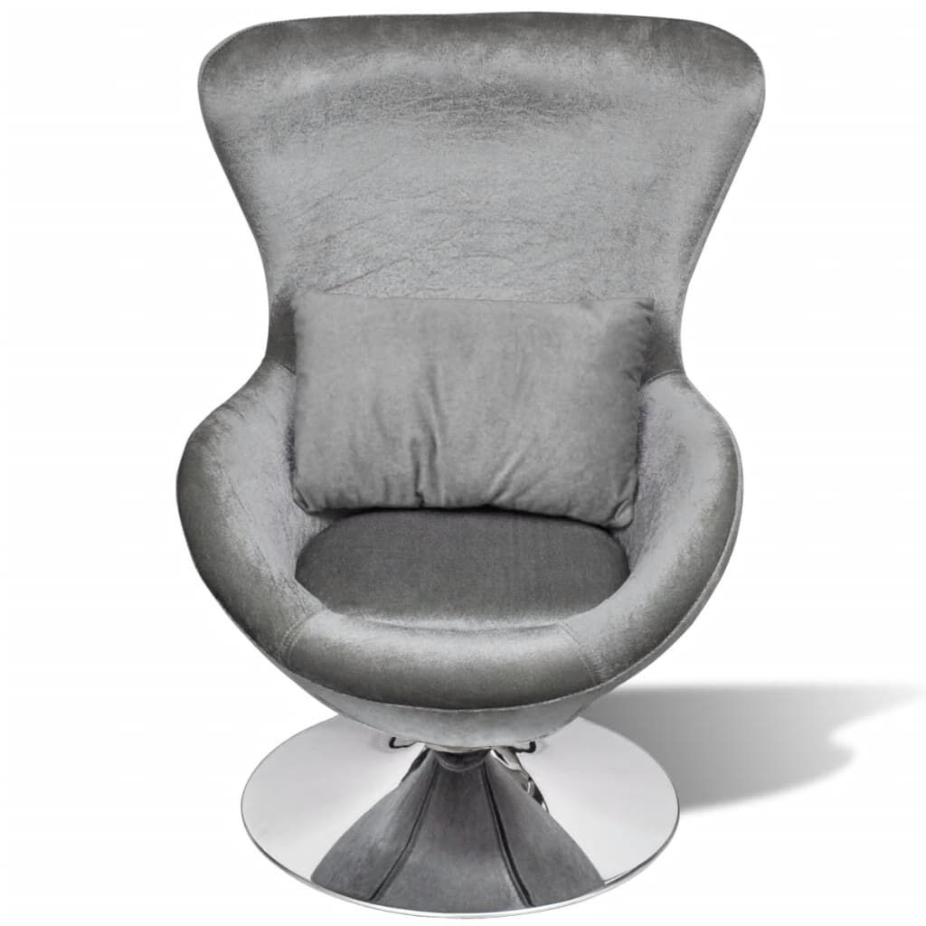 vidaXL Armchair with Egg Shape Silver